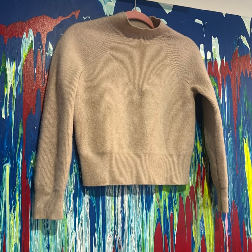 H&M Cashmere Mock Neck Sweater Blush Pink color